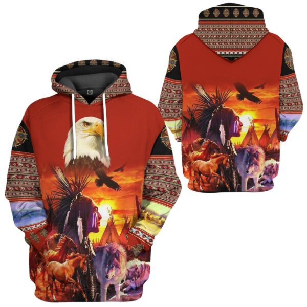 Gearhumans Gearhuman 3D Unique Native America Tshirt Hoodie Apparel GB180330 3D Apparel