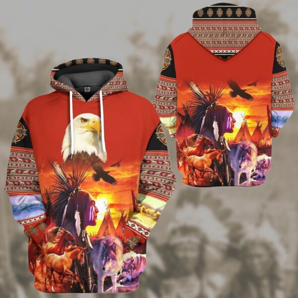 Gearhumans Gearhuman 3D Unique Native America Tshirt Hoodie Apparel GB180330 3D Apparel