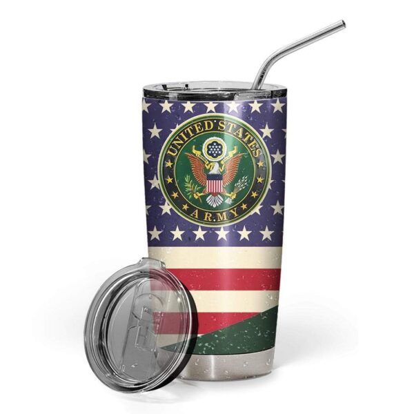Gearhumans Gearhuman 3D United States Army Custom Name Design Vacuum Insulated Tumbler GV15051 Tumbler 20oz