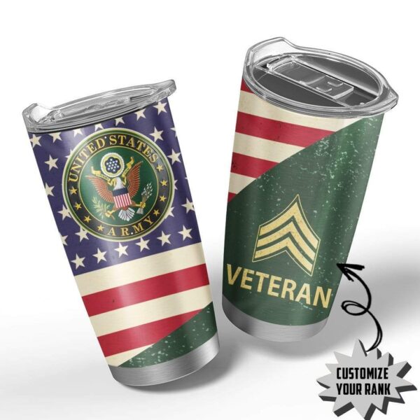 Gearhumans Gearhuman 3D United States Army Custom Name Design Vacuum Insulated Tumbler GV15051 Tumbler