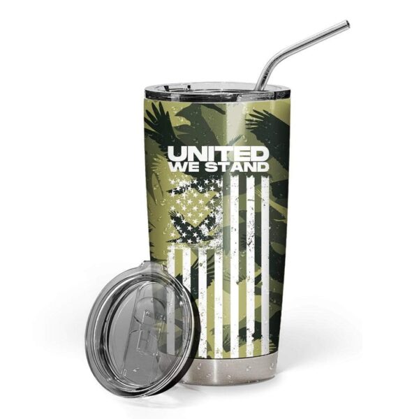 Gearhumans Gearhuman 3D U.S.Army United We Stand Custom Name Design Vacuum Insulated Tumbler GW19051 Tumbler 20oz