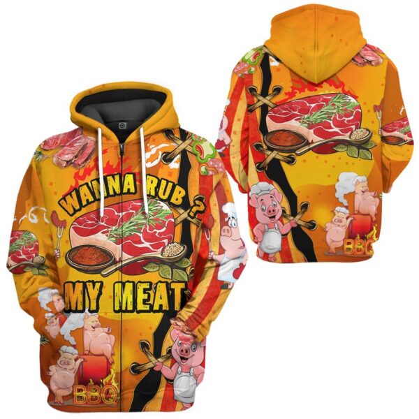 Gearhumans Gearhuman 3D Wanna Rub My Meat Tshirt Hoodie Apparel GB17037 3D Apparel