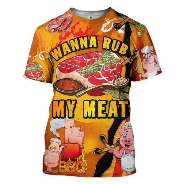 Gearhumans Gearhuman 3D Wanna Rub My Meat Tshirt Hoodie Apparel GB17037 3D Apparel T-Shirt S