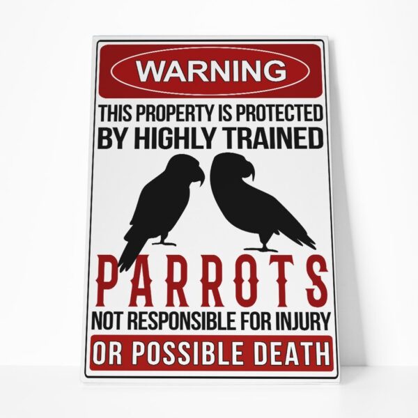 Gearhumans Gearhuman 3D Warning Protected By Parrot Canvas GB160314 Canvas 1 Piece Non Frame M