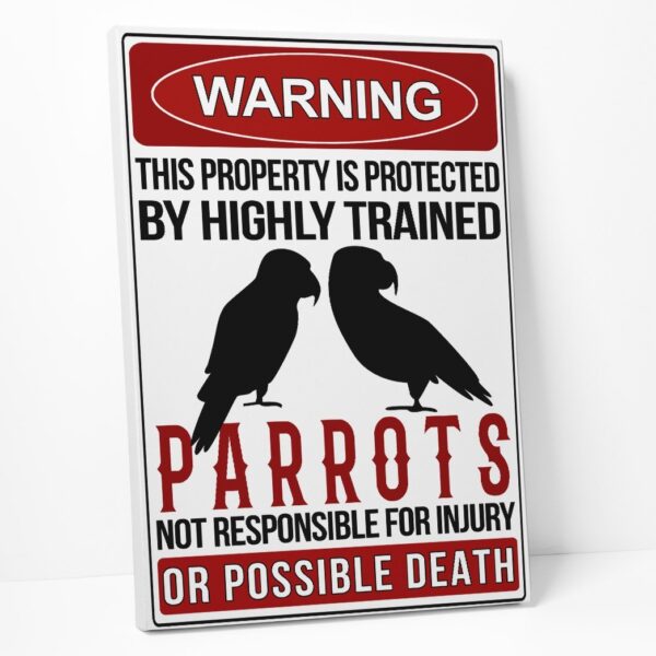 Gearhumans Gearhuman 3D Warning Protected By Parrot Canvas GB160314 Canvas