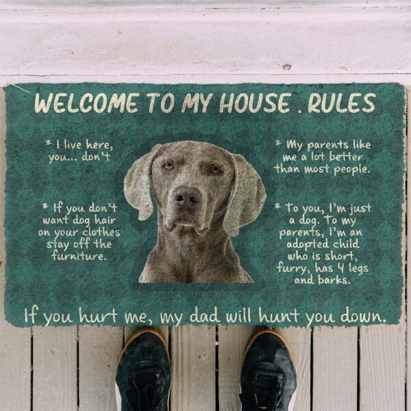 Gearhumans Gearhuman 3D Weimaraner Dog Welcome To My House Rules Custom Doormat GW120315 Doormat
