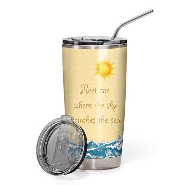 Gearhumans Gearhuman 3D Where The Sky Touches The Sea Custom Name Design Vacuum Insulated Tumbler GV01063 Tumbler 20oz