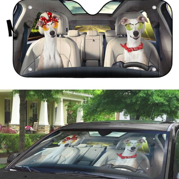Gearhumans Gearhuman 3D Whippet Dog Auto Car Sunshade GV12031 Auto Sunshade