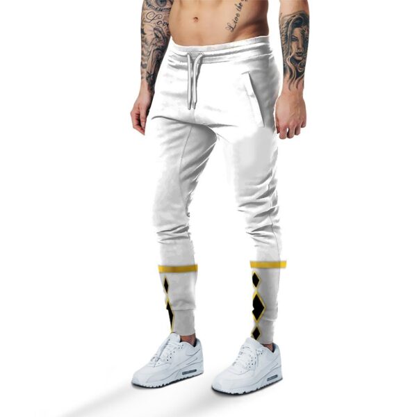 Gearhumans Gearhuman 3D White Ninja Mighty Morphin Power Rangers Custom Sweatpants Apparel GJ240313 Sweatpants Sweatpants S