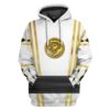 Gearhumans Gearhuman 3D White Ninja Mighty Morphin Power Rangers Custom Tshirt Hoodie Apparel GJ24036 3D Apparel Hoodie S