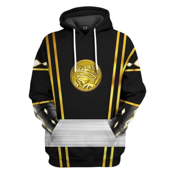 Gearhumans Gearhuman 3D White Ninja Mighty Morphin Power Rangers Custom Tshirt Hoodie Apparel GJ24037 3D Apparel Hoodie S