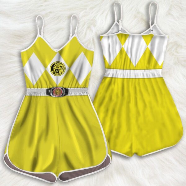 Gearhumans Gearhuman 3D Yellow Mighty Morphin Power Ranger Custom Romper GW010412 Rompers