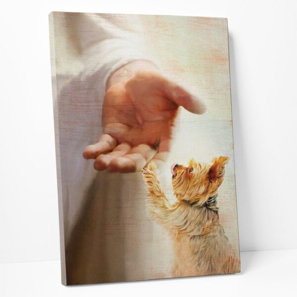 Gearhumans Gearhuman 3D Yorkshire Terrier Take My Hand Jesus God Custom Canvas GW30031 Canvas