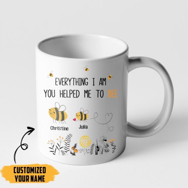 Gearhumans Gearhuman 3D You Helped Me To Bee Mothers Day Gift Custom Name Mug GW24036 Mug 11oz