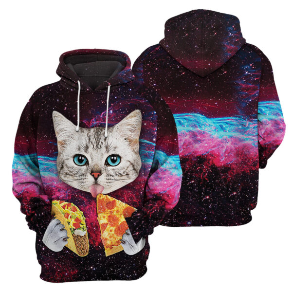 Gearhumans Galaxy Pizza Cat - 3D All Over Printed Shirt
