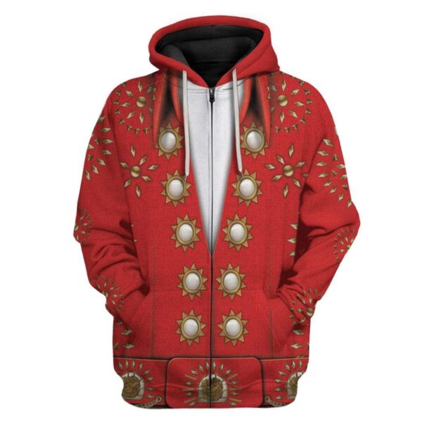 Cosplay Elvis Burning Love Custom T-Shirts Hoodies Apparel CO-QM3001203 3D Custom Fleece Hoodies Zip Hoodie S