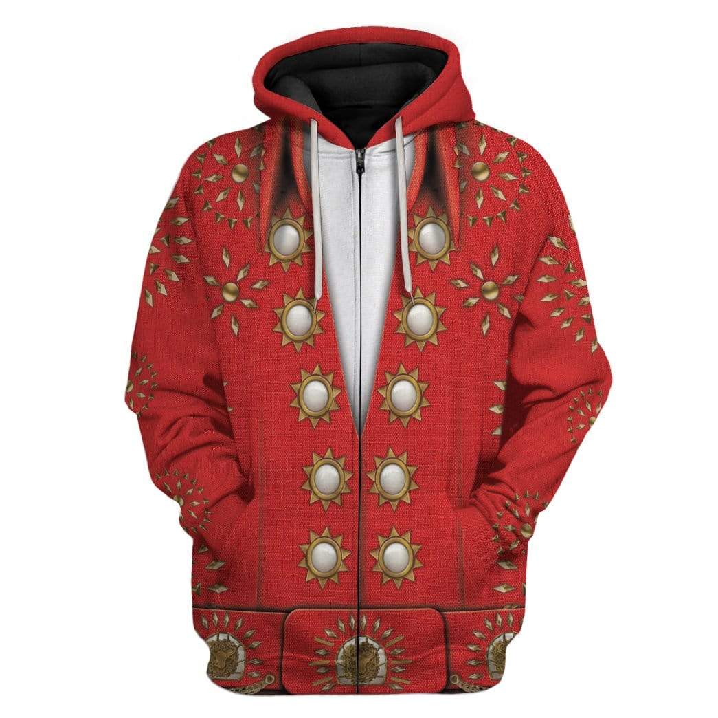 Cosplay Elvis Burning Love Custom T-Shirts Hoodies Apparel CO-QM3001203 3D Custom Fleece Hoodies Zip Hoodie S