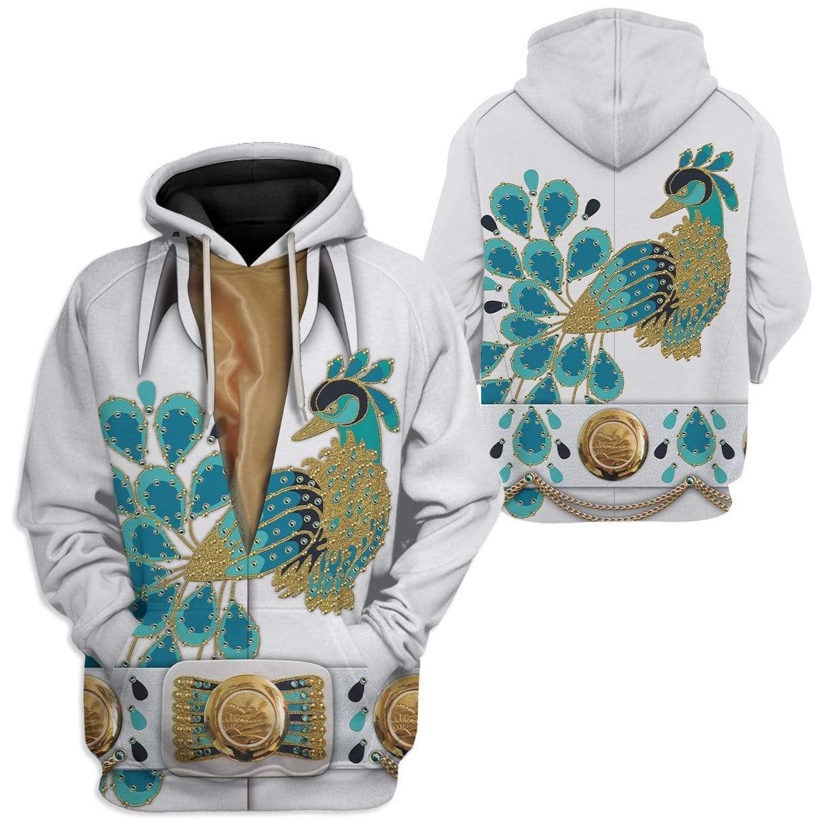 Cosplay Elvis Peacock Custom T-Shirts Hoodies Apparel CO-QM3001205 3D Custom Fleece Hoodies