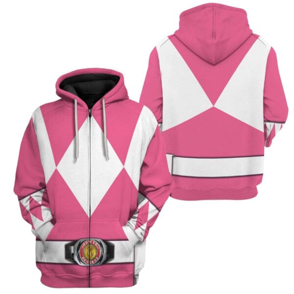 Cosplay Pink Power Ranger Custom T-Shirts Hoodies Apparel H01025 3D Custom Fleece Hoodies 