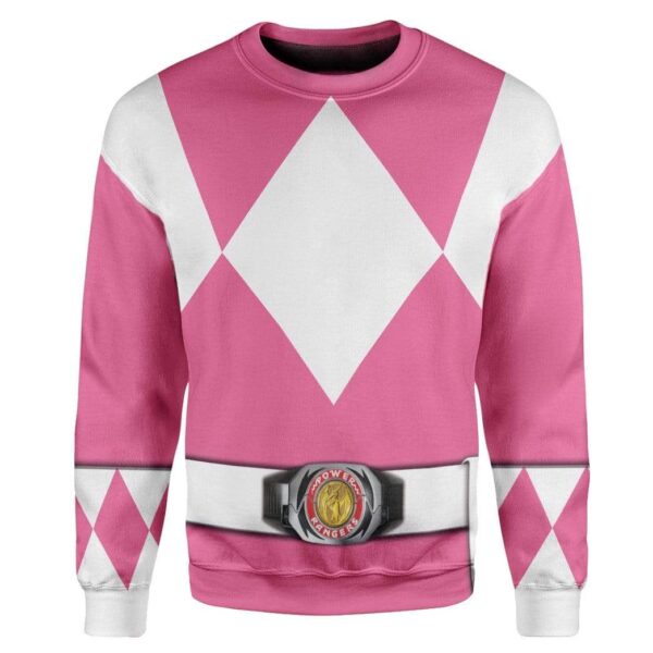 Cosplay Pink Power Ranger Custom T-Shirts Hoodies Apparel H01025 3D Custom Fleece Hoodies Long Sleeve S 