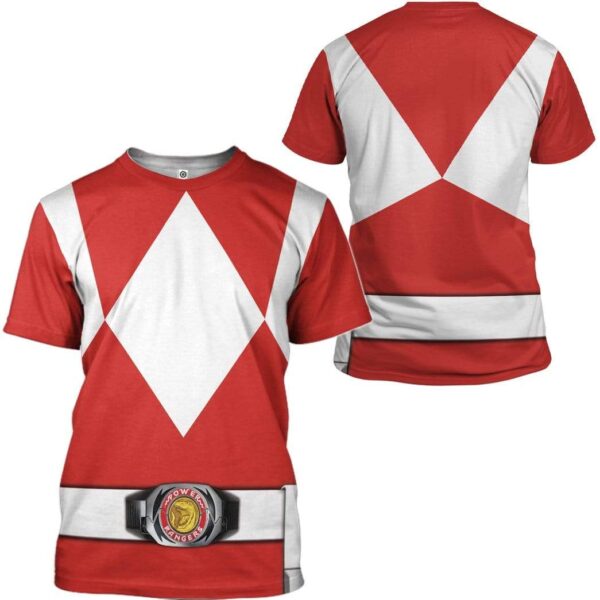 Cosplay Red Power Ranger Custom T-Shirts Hoodies Apparel HD-QM0102201 3D Custom Fleece Hoodies 