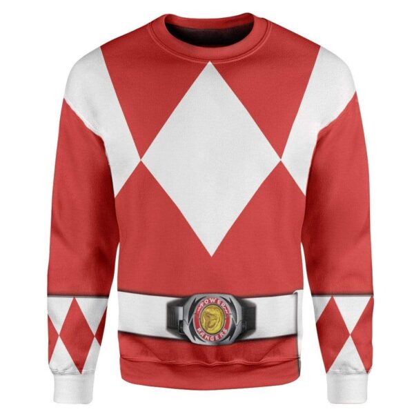 Cosplay Red Power Ranger Custom T-Shirts Hoodies Apparel HD-QM0102201 3D Custom Fleece Hoodies Long Sleeve S