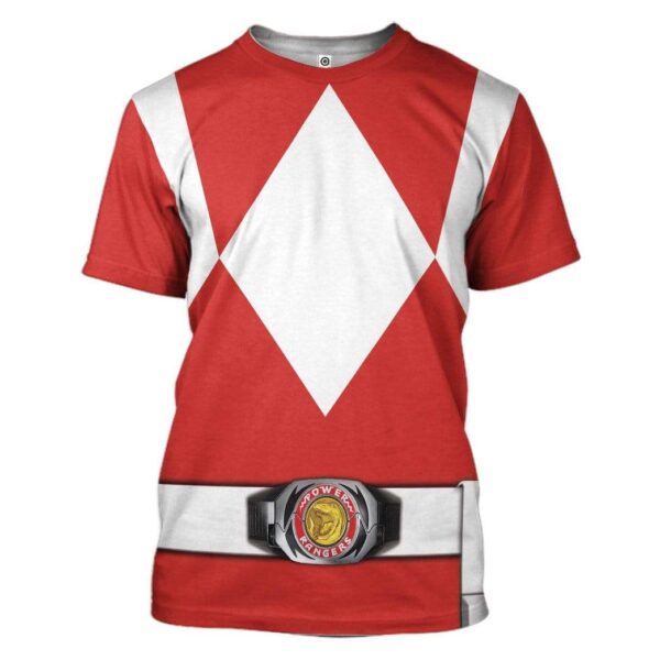 Cosplay Red Power Ranger Custom T-Shirts Hoodies Apparel HD-QM0102201 3D Custom Fleece Hoodies T-Shirt S 