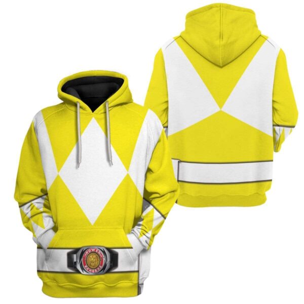 Cosplay Yellow Power Ranger Custom T-Shirts Hoodies Apparel HD-QM0102202 3D Custom Fleece Hoodies