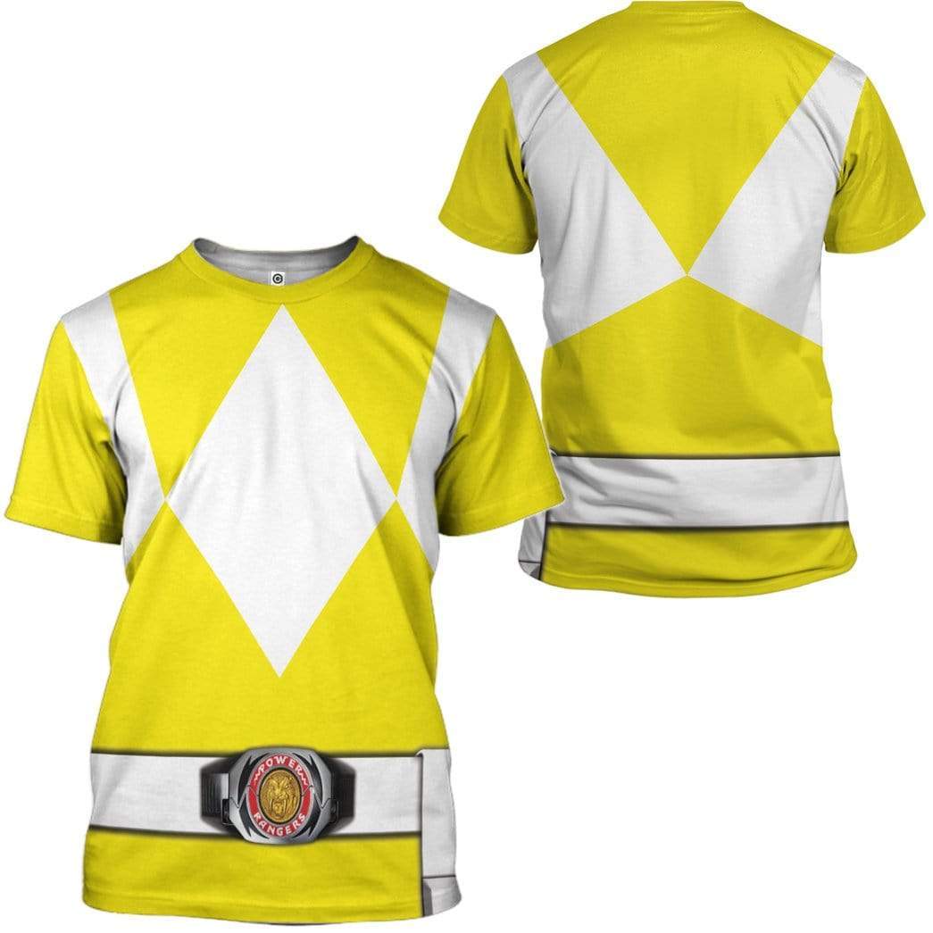 Cosplay Yellow Power Ranger Custom T-Shirts Hoodies Apparel HD-QM0102202 3D Custom Fleece Hoodies