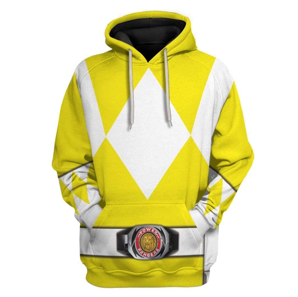 Cosplay Yellow Power Ranger Custom T-Shirts Hoodies Apparel HD-QM0102202 3D Custom Fleece Hoodies Hoodie S