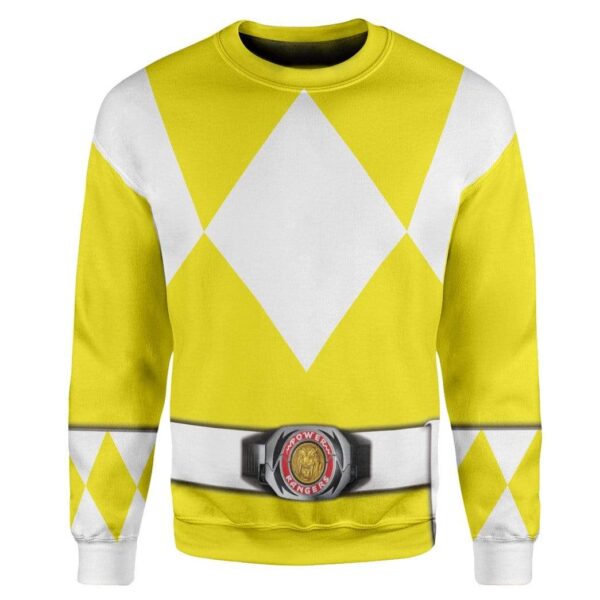 Cosplay Yellow Power Ranger Custom T-Shirts Hoodies Apparel HD-QM0102202 3D Custom Fleece Hoodies Long Sleeve S