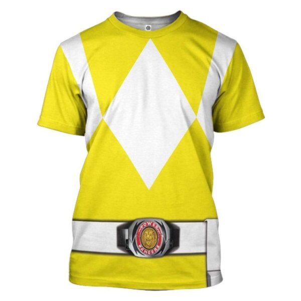 Cosplay Yellow Power Ranger Custom T-Shirts Hoodies Apparel HD-QM0102202 3D Custom Fleece Hoodies T-Shirt S