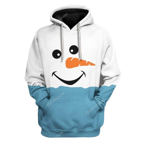Cozy Christmas Snowman Face Custom T-Shirts Hoodies Apparel HD-AT0412191 3D Custom Fleece Hoodies Hoodie S 