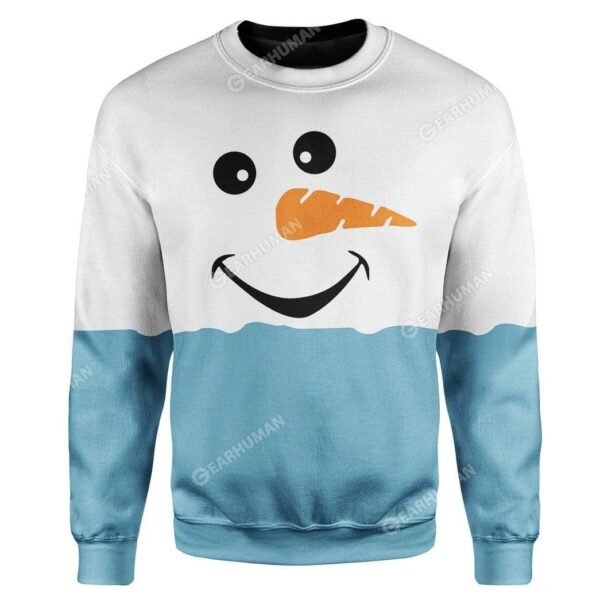 Cozy Christmas Snowman Face Custom T-Shirts Hoodies Apparel HD-AT0412191 3D Custom Fleece Hoodies Long Sleeve S