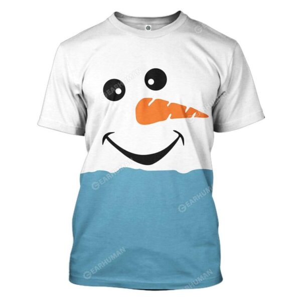 Cozy Christmas Snowman Face Custom T-Shirts Hoodies Apparel HD-AT0412191 3D Custom Fleece Hoodies T-Shirt S 