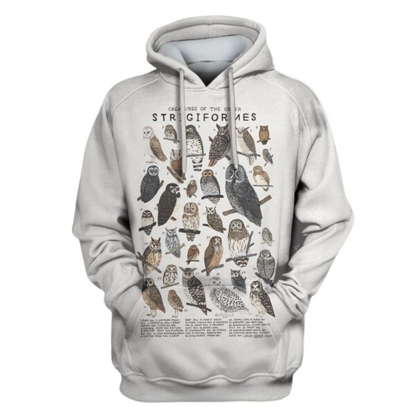 Creatures Of The Order Strigiformes Custom T-shirt - Hoodies Apparel HD-GH110517 3D Custom Fleece Hoodies Hoodie S 