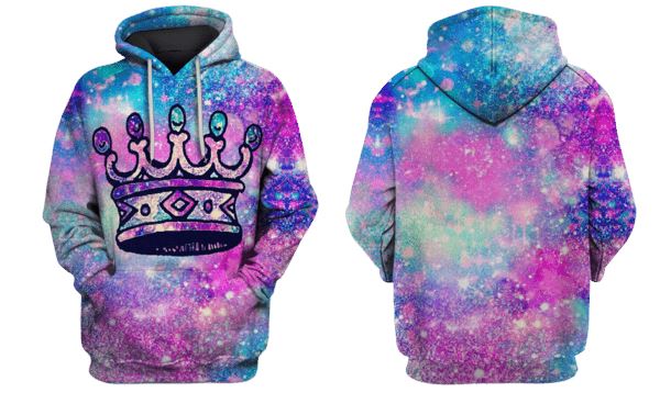 Crown Galaxy Hoodies T-Shirt Apparel GL101103 3D Custom Fleece Hoodies