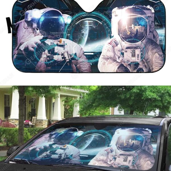 Custom Car Auto Sunshade Astronauts In The Spaceship HD-DT2181920-SS Auto Sunshade 