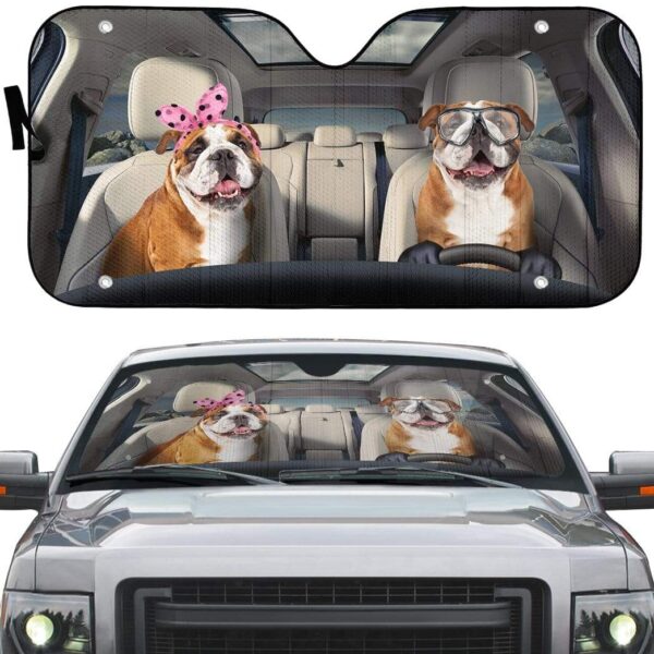 Custom Car Auto Sunshade Bulldog HD-GH1481904-SS Auto Sunshade 