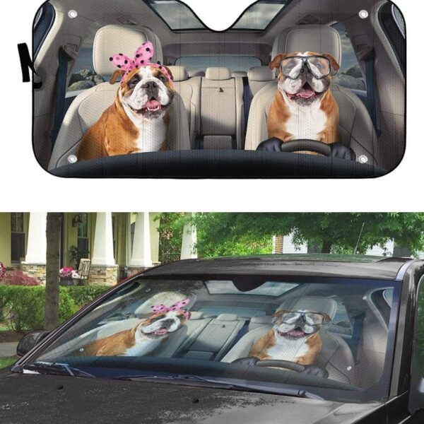 Custom Car Auto Sunshade Bulldog HD-GH1481904-SS Auto Sunshade 