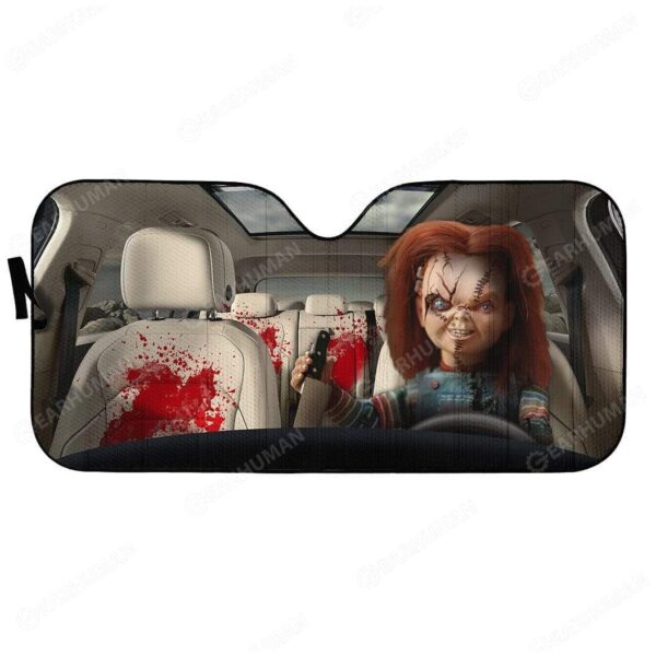 Custom Car Auto Sunshade Chucky HD-GH2081913-SS Auto Sunshade 57''x27.5'' 