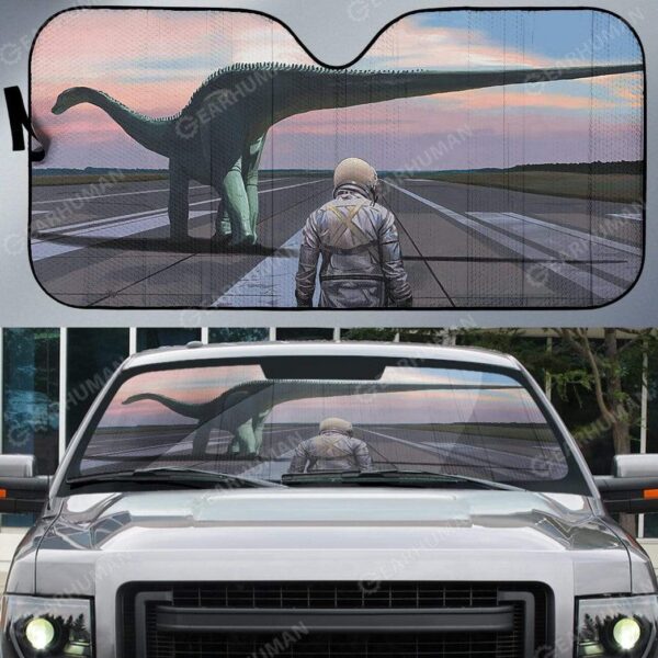 Custom Car Auto Sunshade Dinosaur And Astronaut HD-AT0491907-SS Auto Sunshade