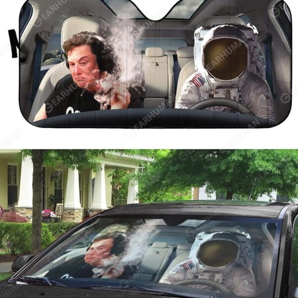 Custom Car Auto Sunshade Elon Musk And Astronaut HD-DT2181937-SS Auto Sunshade 