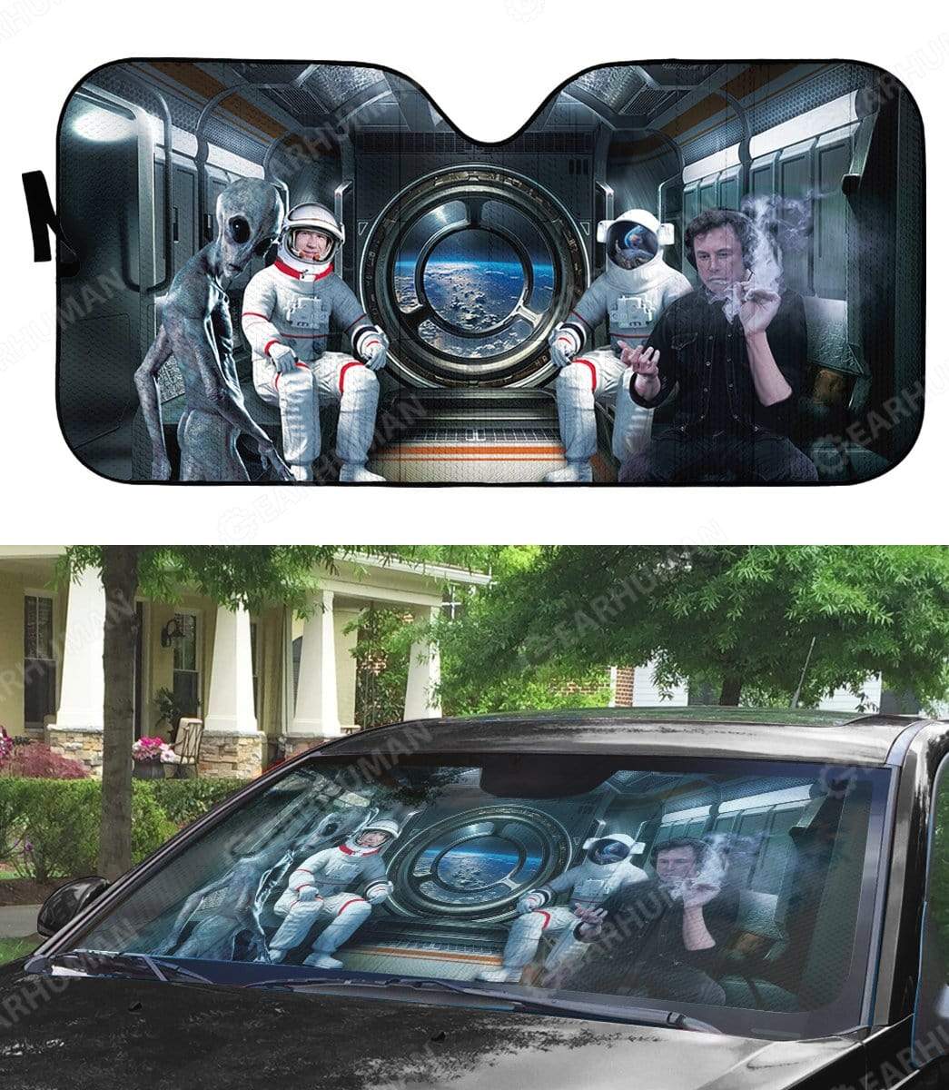 Custom Car Auto Sunshade Elon Musk And Astronauts HD-DT2481919-SS Auto Sunshade