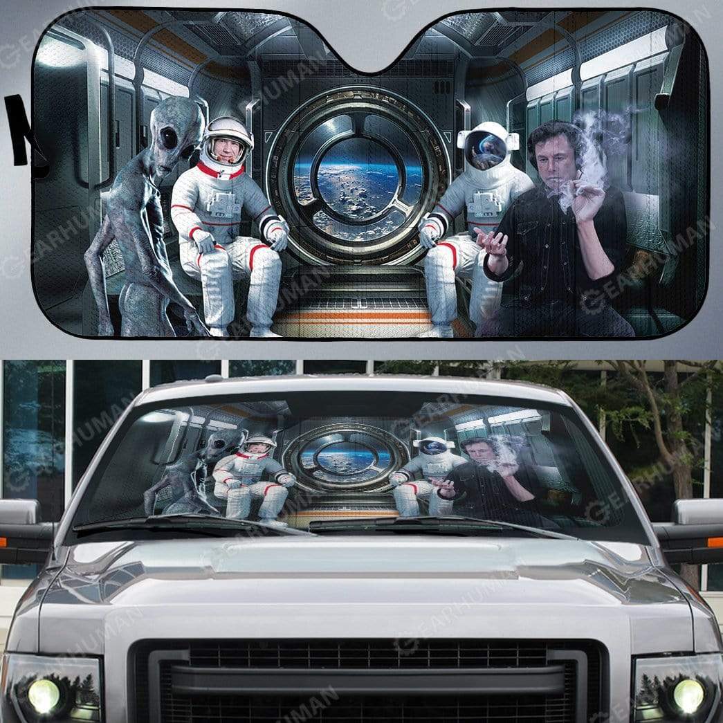 Custom Car Auto Sunshade Elon Musk And Astronauts HD-DT2481919-SS Auto Sunshade