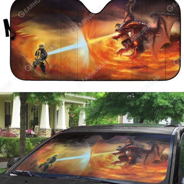 Custom Car Auto Sunshade Firefighter HD-TA1491902-SS Auto Sunshade