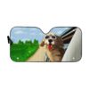 Custom Car Auto Sunshade Happy Golden Retriever DG-TA1101201 Auto Sunshade 57''x27.5''