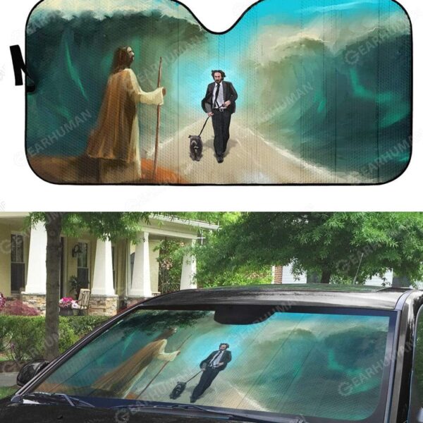 Custom Car Auto Sunshade Jesus And John Wick HD-GH2491908-SS Auto Sunshade 