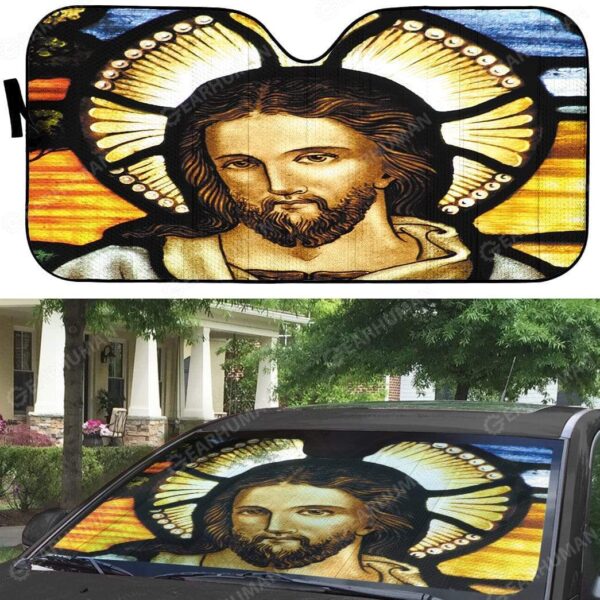 Custom Car Auto Sunshade Jesus HD-DT1091907-SS Auto Sunshade 