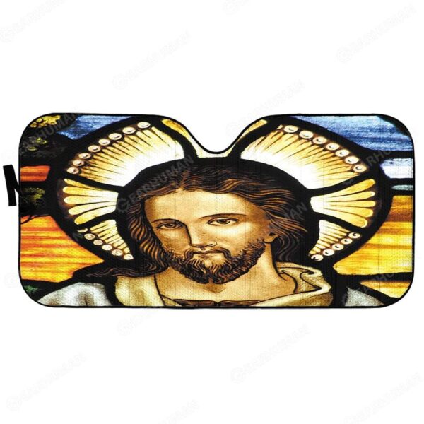 Custom Car Auto Sunshade Jesus HD-DT1091907-SS Auto Sunshade 57''x27.5'' 
